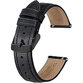 BISONSTRAP Retro Leather Watch Straps for Men, Oil Waxed Calfskin Replacement Band, Quick Release, Band Width 18mm 19mm 20mm 22mm