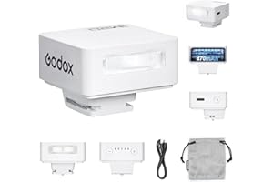 Godox iM20 Mini Flash for Sony zve10 Sony zv1 Ricoh gr3 with 470mAh Battery 440 Full-Power Flash 5 Levels Mini Flash Speedlite for Canon Nikon Fuji Olympus Camera (White)