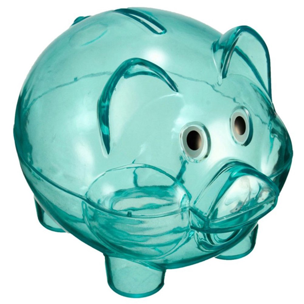 1pcs Clear PIGGY Bank Coin Money Plastic Cash Openable Saving Box Kid