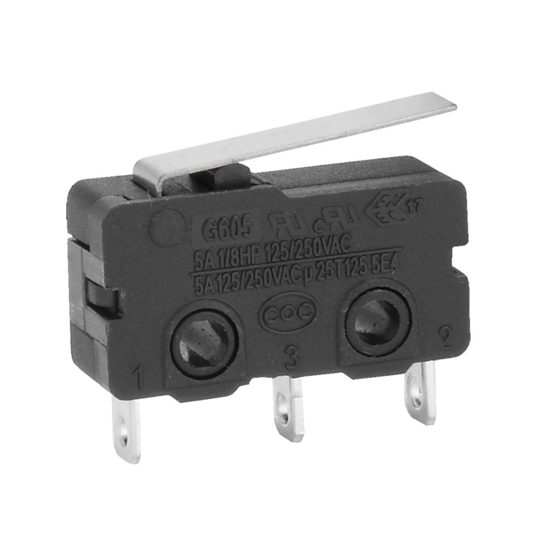 Sourcingmap AC 250V 5 Amp SPDT 1NO 1NC Short Straight Hinge Lever Mini Micro Switch (10 Piece)