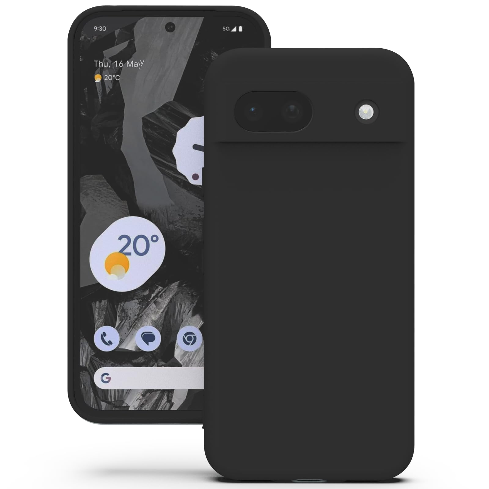 YATWIN Silicone Case for Google Pixel 6 5G, Soft-Touch, Shockproof, DustProof, Antiskid Full Body Armour Phone Cover for Google Pixel 6 5G - Black โ image 1