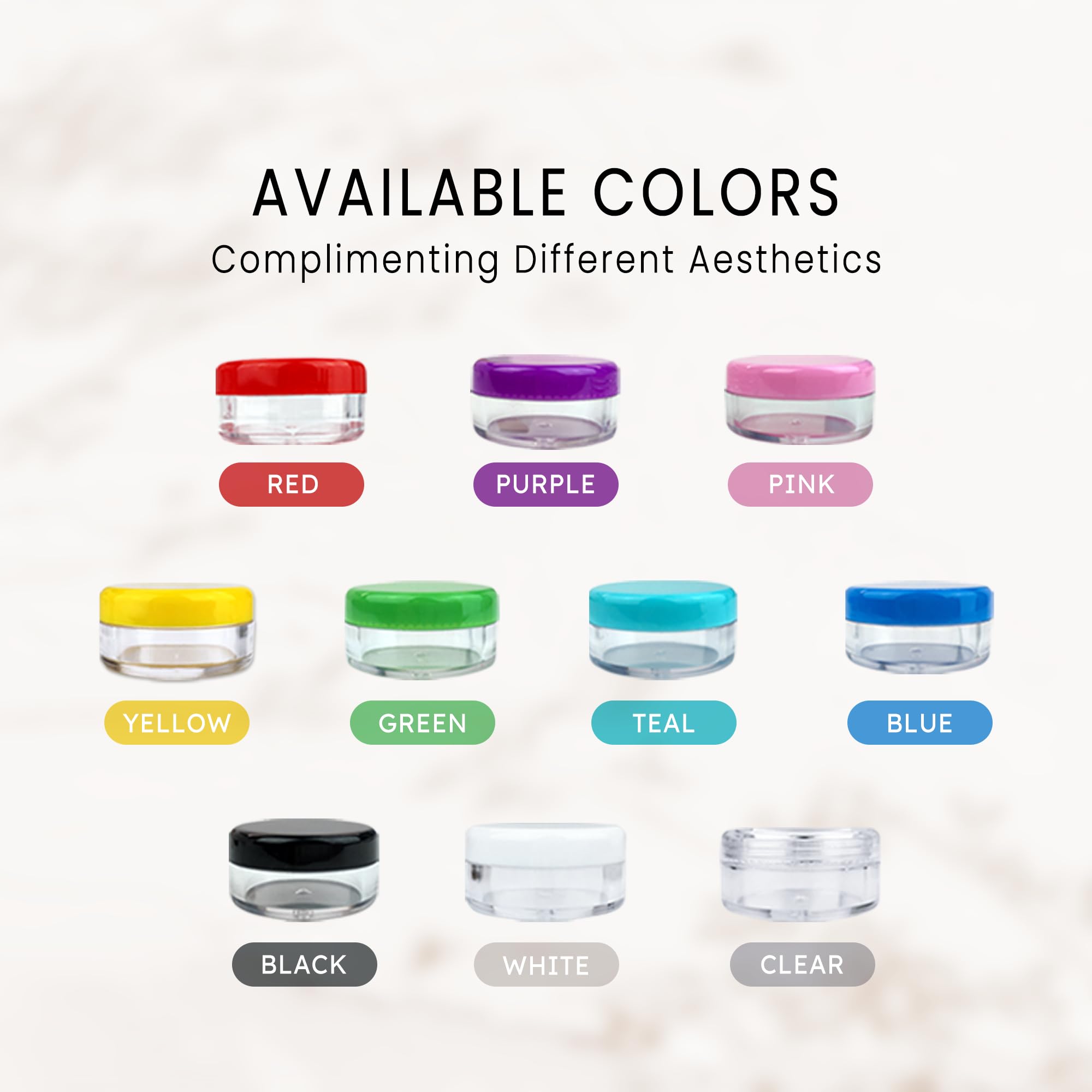 50 New Empty 5 Grams Acrylic Clear Round Jars - BPA Free Containers for Cosmetic, Lotion, Cream, Makeup, Bead, Eye shadow, Rhinestone, Samples, Pot, 5g/5ml (Clear Lid (50 Jars)
