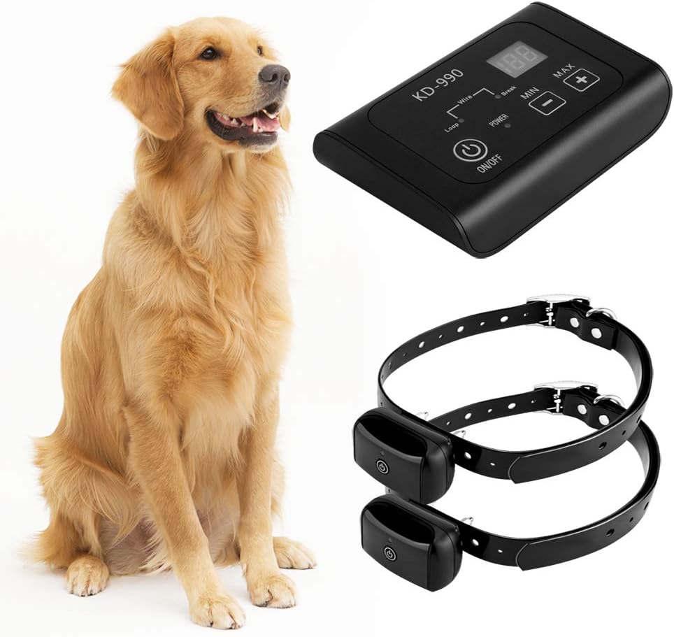 COVONO Electric Dog Fence,In Ground Pet Containment System for 2 Dogs(Underground/Aboveground,Waterproof/Rechargeable Collar,Static/Tone Correction)