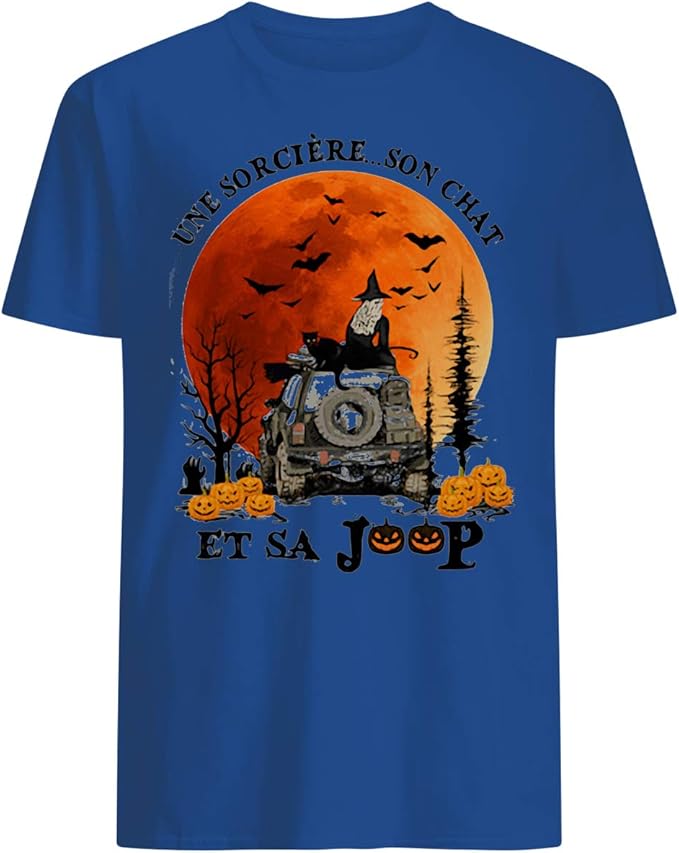Une Sorciere Son Chat Et Sa Joop Halloween T-Shirt: Amazon ...