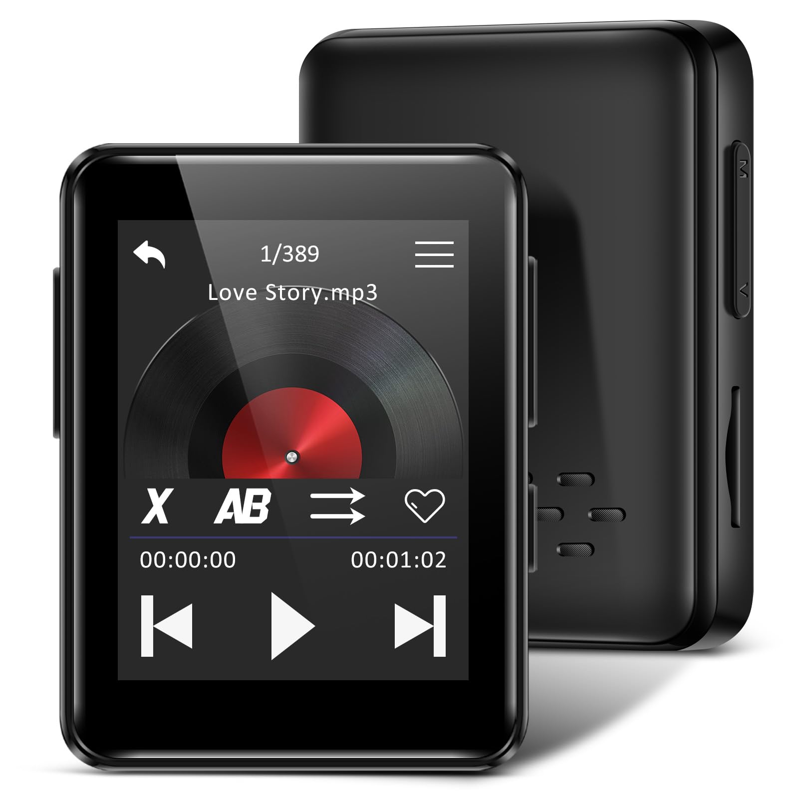 Photo 1 of 1.8 inch MP3 Player with Bluetooth, 32GB Digital Music Player for Kids, Portable Mini Bluetooth MP3 Player with Speaker Lossless Sound with FM Radio, Voice Recorder, Supports up to 512GB, Black