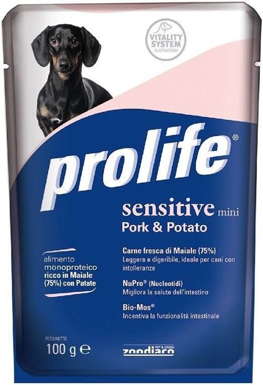 Prolife Dog Sensitive Adult Coniglio E Patate - 10 Bustine Da 100 Gr Per Cani Piccoli Sensibili - Foto 2