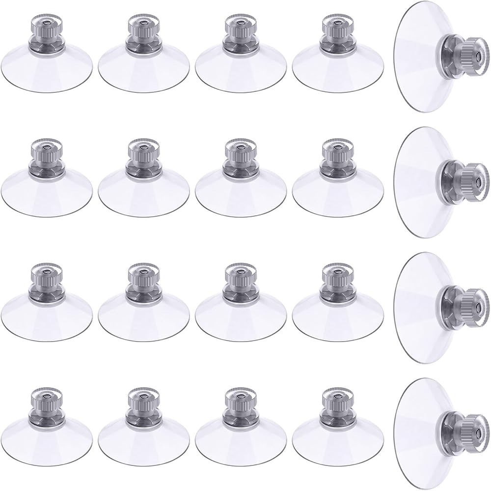 Flintronic 20 Pcs 40mm Clear Suction Cups with Knurled Nut for Glass Mirror
