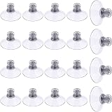 Flintronic 20 Pcs 40mm Clear Suction Cups with Knurled Nut for Glass Mirror