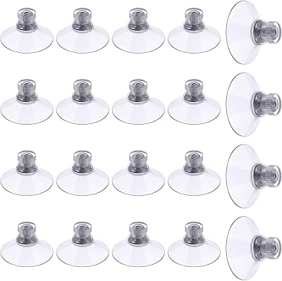 Flintronic 20 Pcs 40mm Clear Suction Cups with Knurled Nut for Glass Mirror
