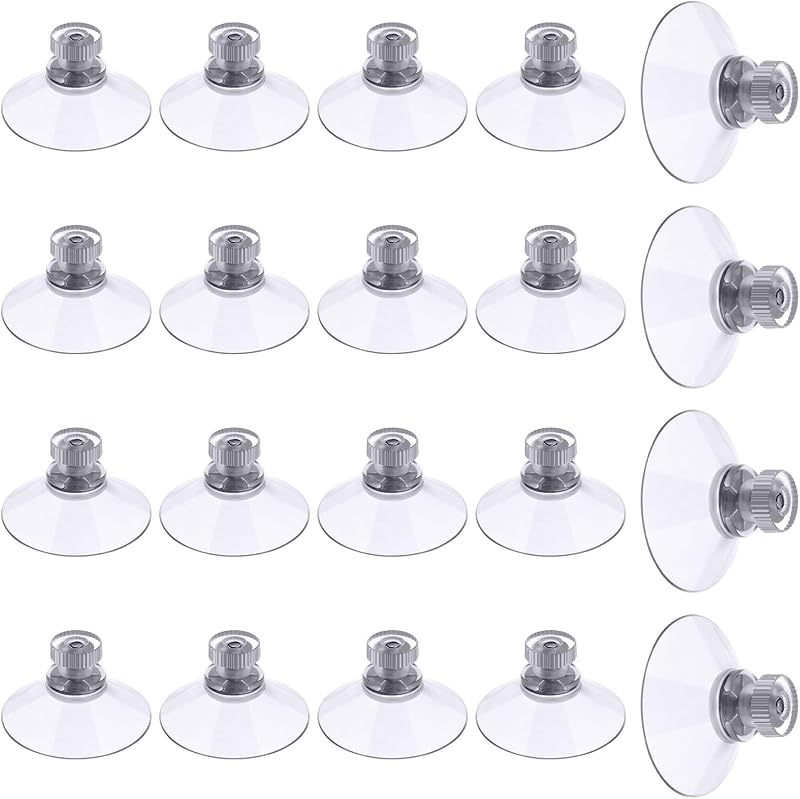 Flintronic 20 Pcs 40mm Clear Suction Cups with Knurled Nut for Glass Mirror