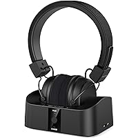 BESIGN BTH02 Wireless Headphones for TV Watching with Bluetooth Transmitter Charging Dock, Long Range TV Headphones for Senio