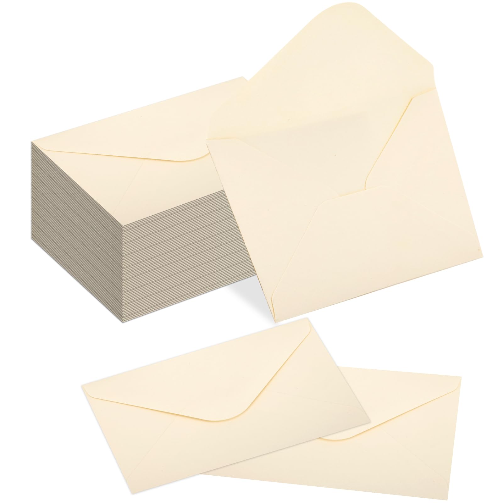 Photo 1 of 180 Packs Gift Card Mini Envelopes Small Envelope with Gummed Seal, Paper Business Card Envelopes, Bulk Tiny Envelope Pockets for Small Note Cards, 4 x 2.7 Inches (Cream)