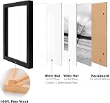 EGOFINE 10x8 Picture Frame Black Solid Wood with Mats 7x5 and 6x4 Set of 4 view 7