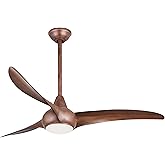 Minka-Aire F844-DK, Light Wave 52" Ceiling Fan with LED Light Kit, Distressed Koa Finish