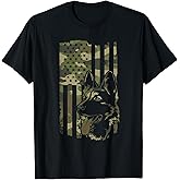 German Shepherd Dog - Dog Lover Shepherd USA Flag 4th July T-Shirt