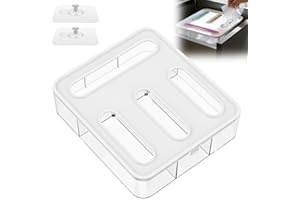 UKQRRTC Bag Storage Organizer for Kitchen Drawer and Wall, PET Baggie Dispenser, Keep Kitchen Tidy, Widened Opening Design, C