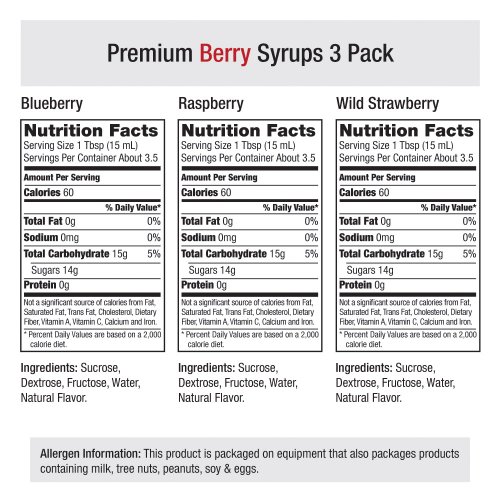 AMORETTI PREMIUM SYRUPS BERRY, 1.7 FL OZ (PACK OF 3)