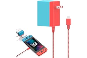 HAFIUEGE 39W Compatible with Nintendo Switch Charger, Ac Adapter Cable Power Cord Compatible with Switch OLED Controller Switch Lite, USB Type C Supply Accessories Support TV Dock Mode and Fast Charging 5FT