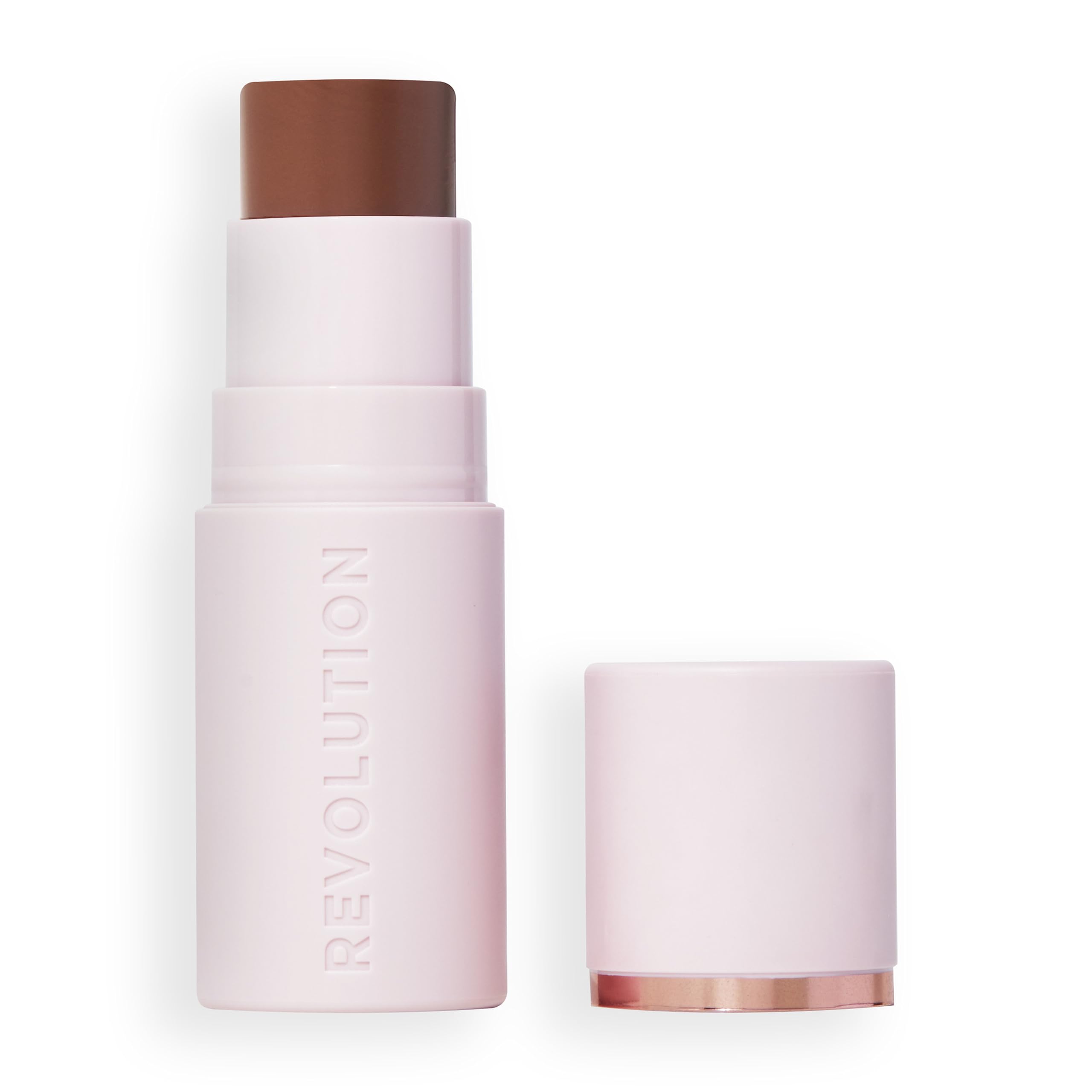 Revolution, Skin Silk Bronzer Stick, Buildable Colour for Cheek, Eye, & Lip, Cream-to-Powder Formula, Vegan & Cruelty-Free, Tan Carmel, 4.5g