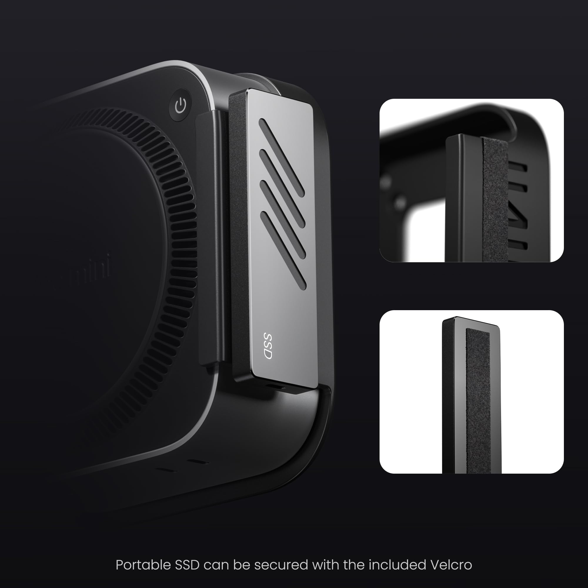 Fasgear ABS Plastik VESA Halterung für Mac-mini M4 /Pro 2024,Halterung Unter Schreibtisch ohne Bohren/Wandhalterung/Monitorhalterung,für Office Home Studio(Schwarz) 4