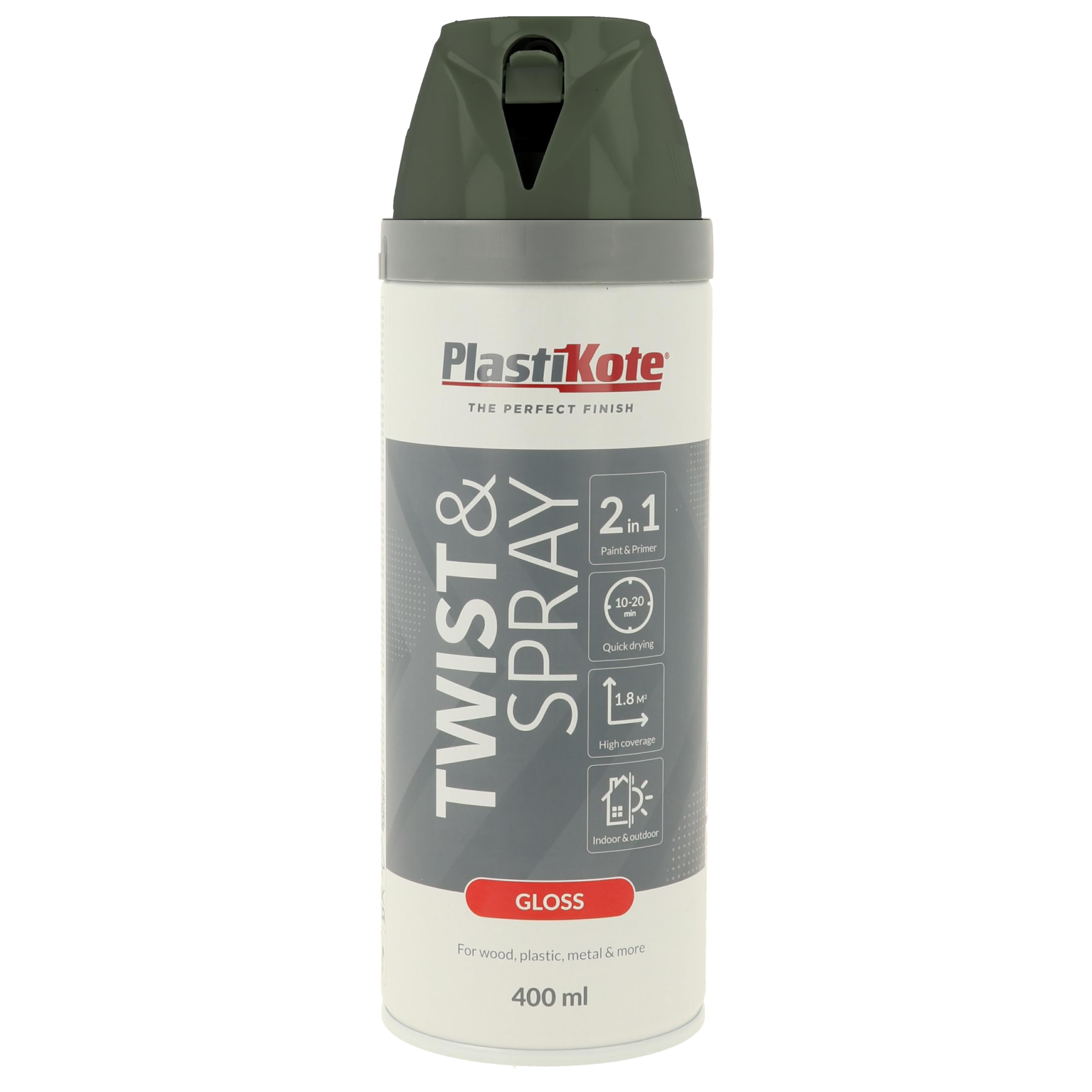 Plasti-kote 21101 400ml Premium Gloss - Medium Grey