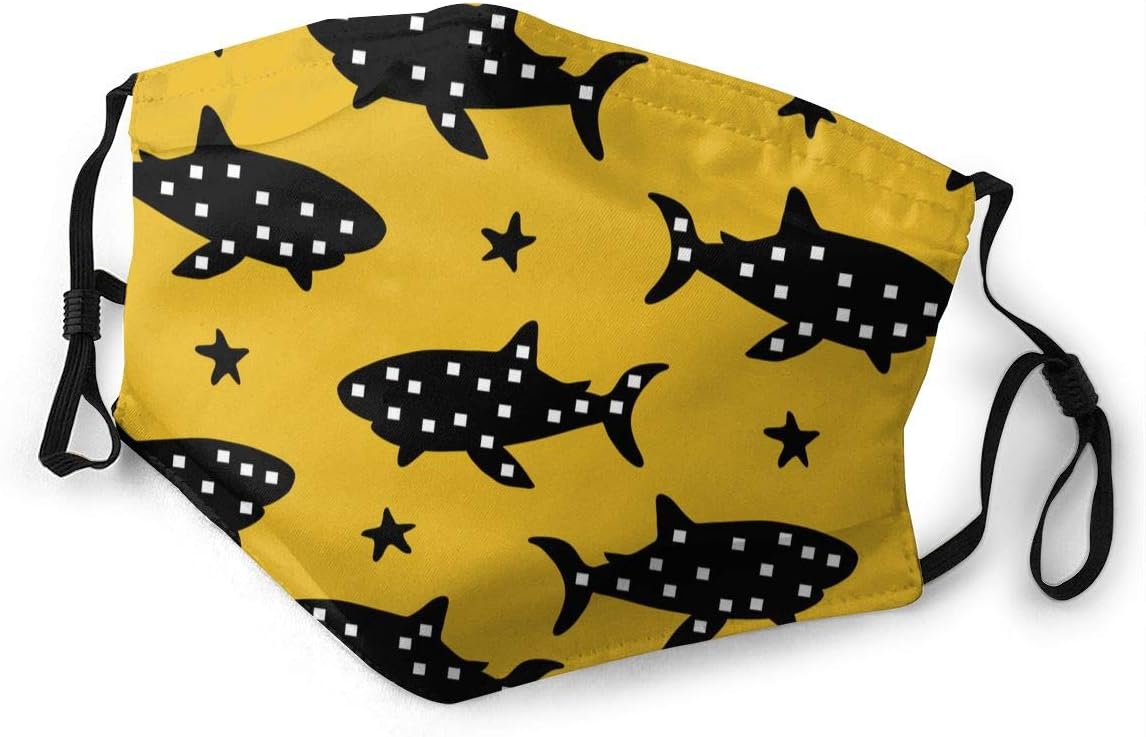 Q78WZI50 Funny Baby Sharks Pattern Adult Face Cover for Gardening Travel Men Women Mouth and Nose Protection