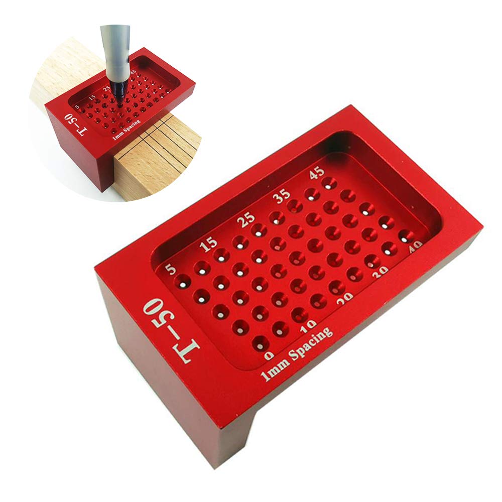 Precision Woodworking Tools, Hole Measuring Aluminium Alloy Ruler Hole Positioning Measuring Gauge Ruler Metric Marking T Type Carpentry Tool for Carpenter Scriber