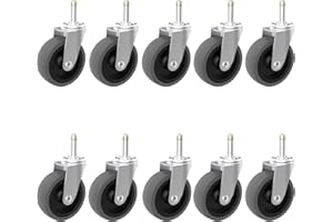 RILIDRI Replcament Casters for Brute Trash Bin Dolly Set of 10, 3-Inch Trash Can Dolly Replacement Wheels(375LBS-2)