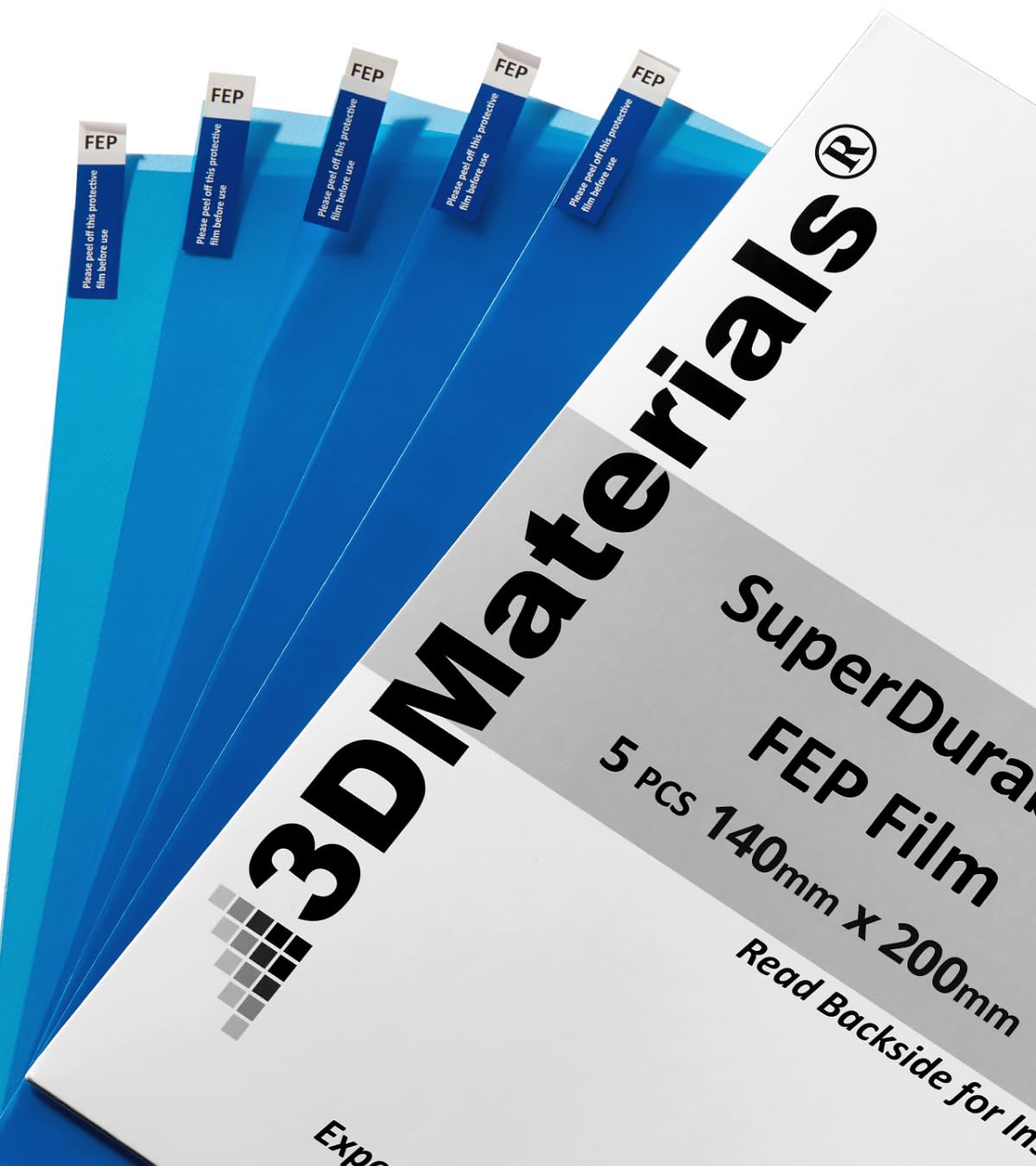 SuperDurable Toughest FEP Release Film 5 pcs (140mm x 200mm), x5 Tougher, Made in Korea by 3DMaterials