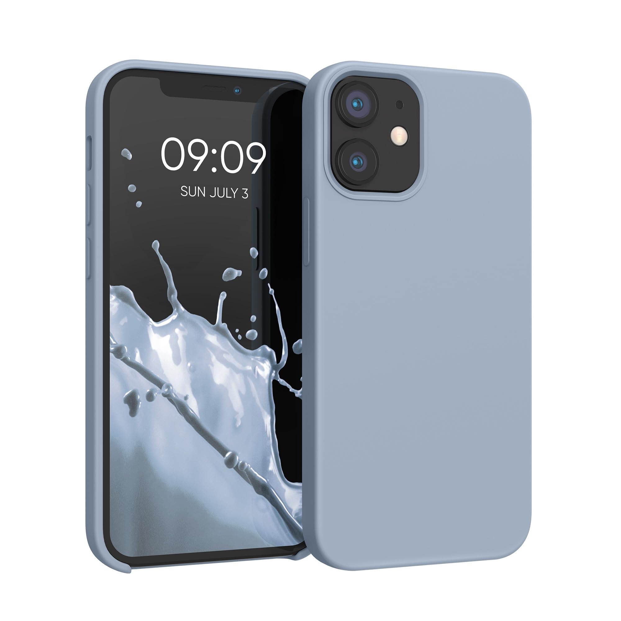 kwmobile Case Compatible with Apple iPhone 12 mini Case - TPU Silicone Phone Cover with Soft Finish - Light Blue Matte