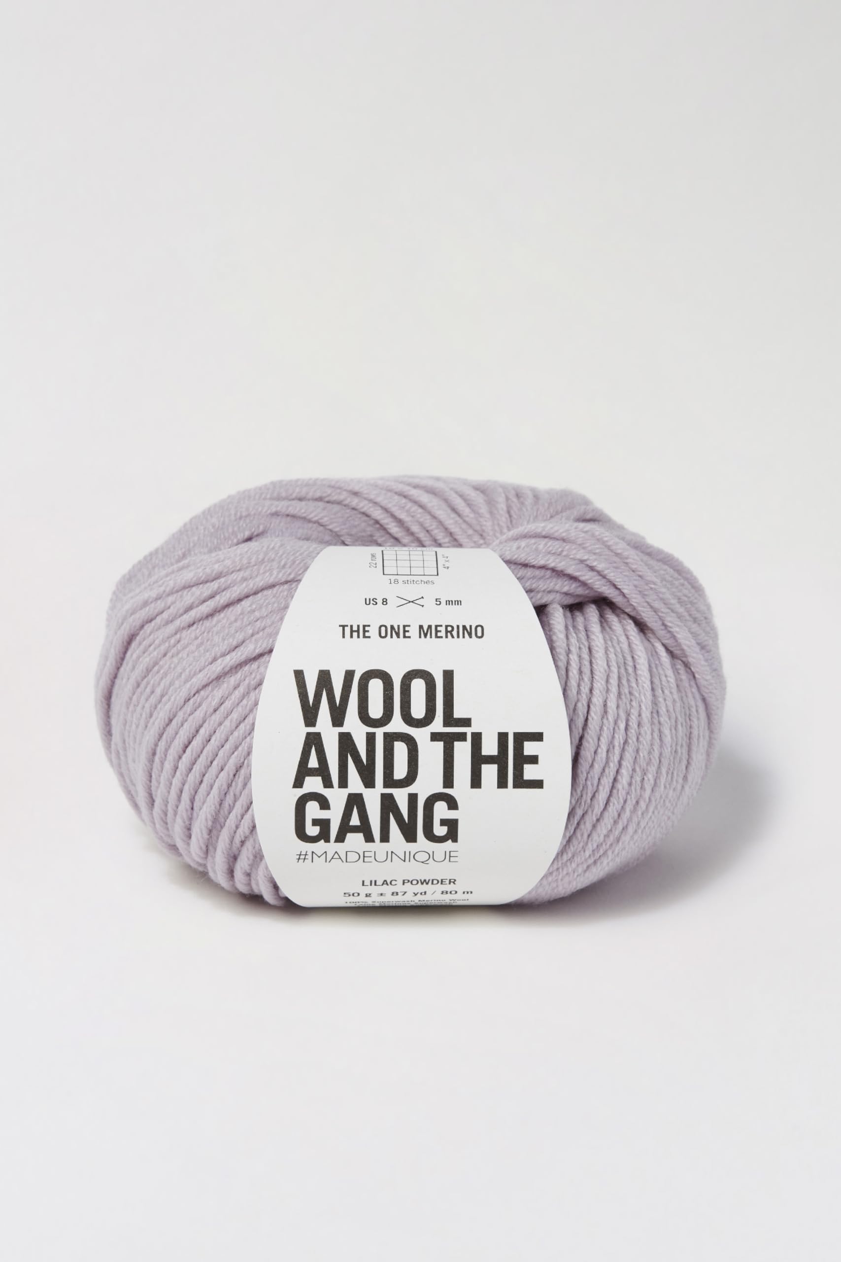 Wool and the Gang The One Merino, Lilac Powder, 50g, Aran/Worsted
