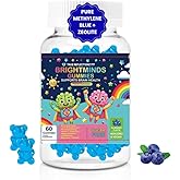 Brightminds Zeolite Detox Gummies Kids – Detox & Brain Support with L-Methylfolate, B12, Omega-3, Magnesium, Probiotics, Mood, Speech & Gut Support – Methylated Multivitamin Ages 6+ & Adults