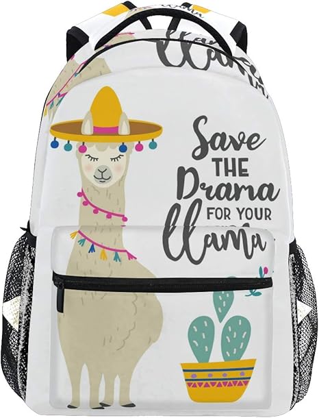 llama book bag