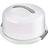 Extra Large Cake Carrier with Lid and Handle, Plastic Cake Container, Cake Holder with Lid for Cake Carrier and Transport - Fits Cake size 11.5 x 11.5 x 5.5
