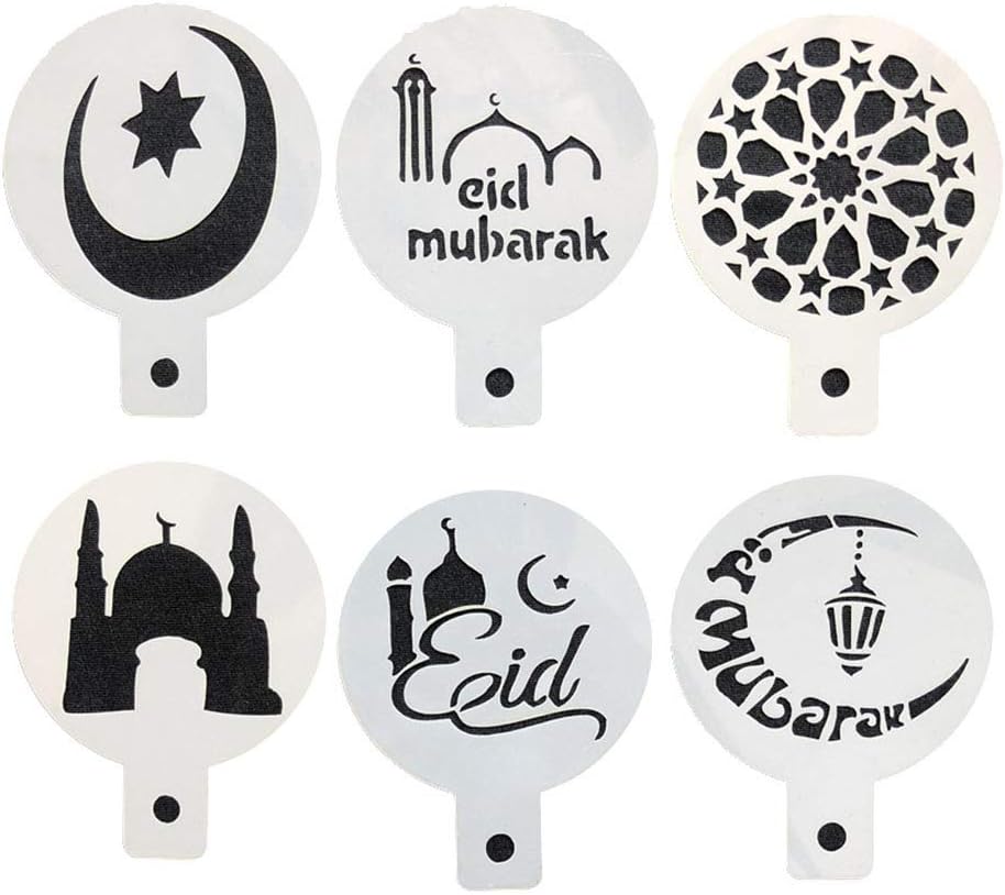 Ocamo Coffee Latte Art Pastry Decoration Template Mold for Ramadan Kareem Muslim Eid Mubarak