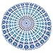ANOKHI ART Cotton Indian Tapestry Mandala Roundies Beach Throw Indian Round Blue Yoga Mat Picnic Mat Table Throw Hippy Boho Gypsy Tablecloth Tapestries Sofa Cover