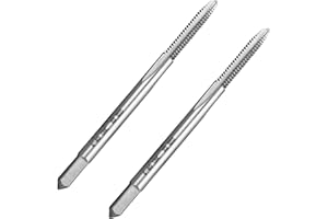 LWCUSNJ 2pcs No 4-40 UNC Thread Tap Right Hand, HSS 4 x 40 UNC Straight Fluted Machine Tap