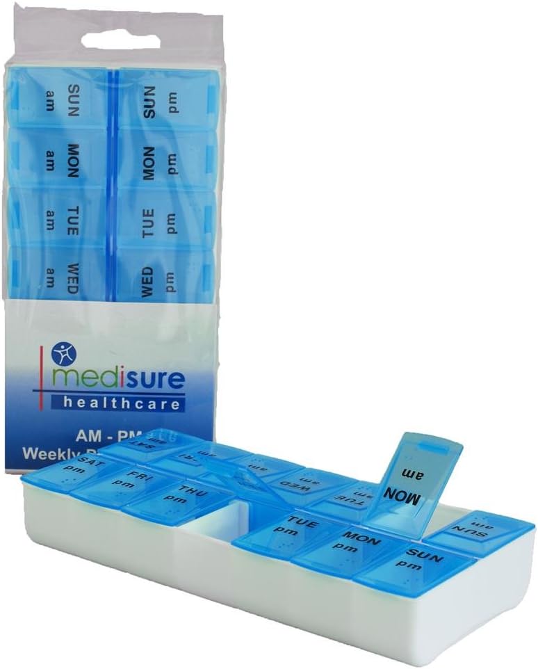 Pill Organiser Am-Pm Weekly Push, White