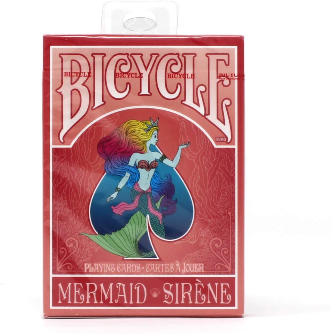 Bicycle Mermaid Theme Light Red Playing Cards