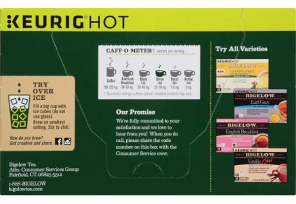 BIGELOW GREENTEA KEURIG K-CUPS, 12 COUNT BOX