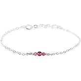 Luna Tide Pink Tourmaline Dainty Bracelet in Sterling Silver