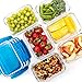 Elacra Glass Food Storage Containers [6-Pack, 28oz] - Glass Meal Prep Containers with Airtight and BPA-Free Locking Lids - 6 Glass Storage Containers & 6 Blue Lids