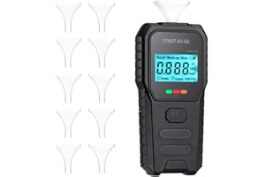 DAYNGEAR Breathalyzer, MR503B Portable Alcohol Tester - High-Accuracy Alcohol Tester with LCD Display & 10 Mouthpieces