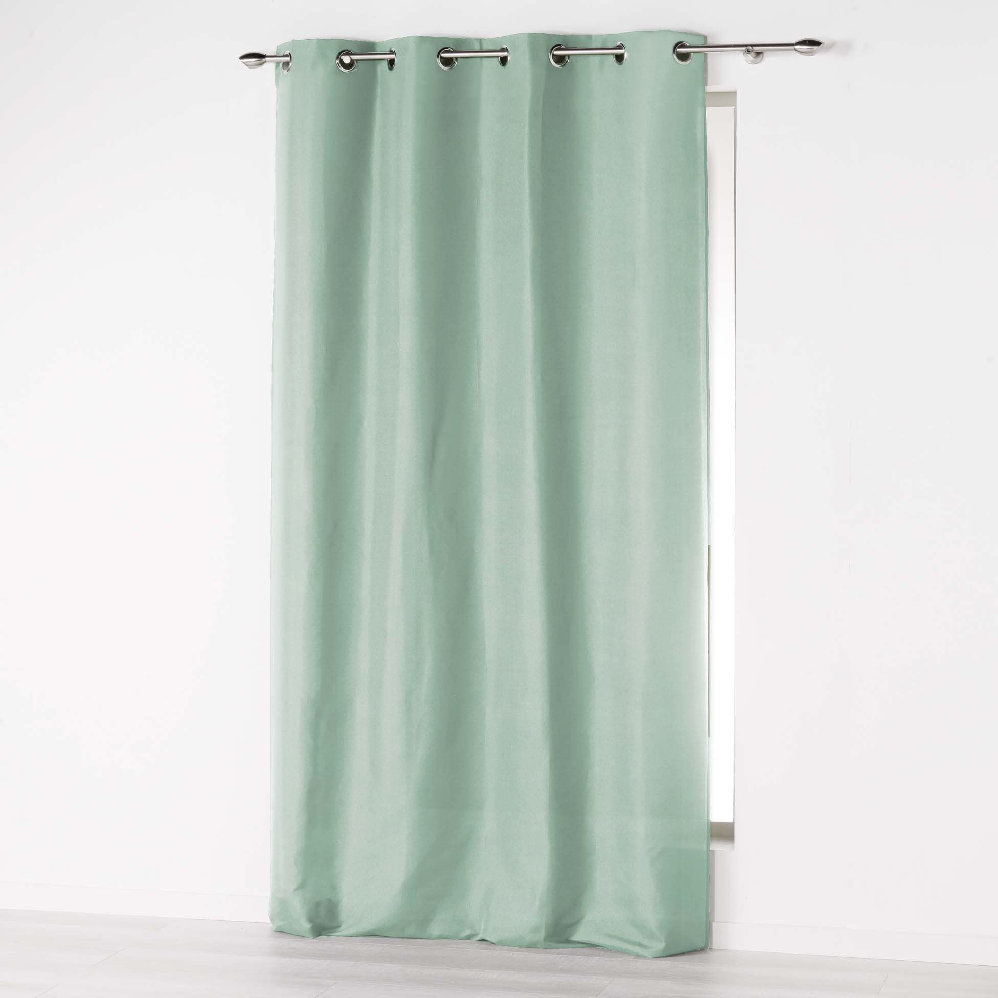 Douceur d'Intérieur, Sage Microfibre Eyelet Curtain 140 x 280 cm Plain — image 1
