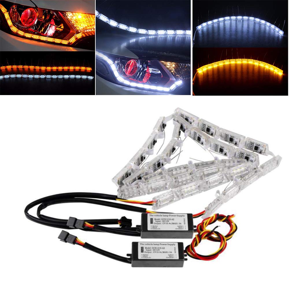 LED Daytime Running Light, DDSKY Car DRL Flowing Turn Singal Light LED