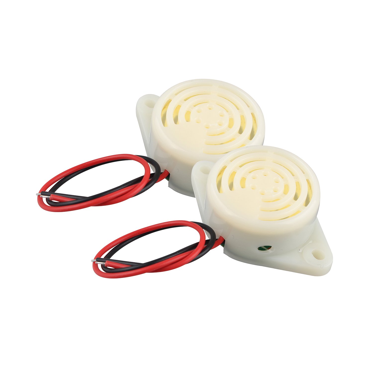 Futheda SFM-27 Industrial Intermittent Sound Electronic Buzzer, White, 2 PCS
