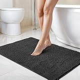 Emma Barclay Noodle Soft Touch Non-Slip Bathroom Rug Black 40x60cm