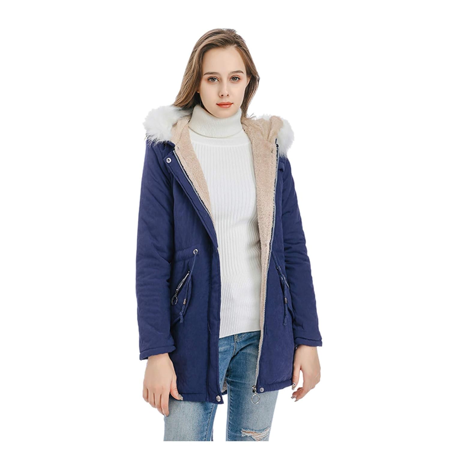 Buy Winter Womens Warm Coat Hooded Jacket Slim Winter Outwear Coats at Amazon.in