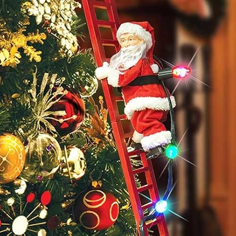 Mr Christmas Super Climbing Santa Holiday Decor Red