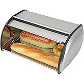 Stainless Steel Bread Boxes, Bread Box for Countertop Bread Bin Highgrade Frosted Bread Container for Bread Cake Bin Containe
